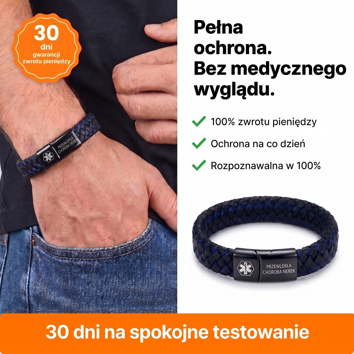 Męska bransoletka Choroba nerek